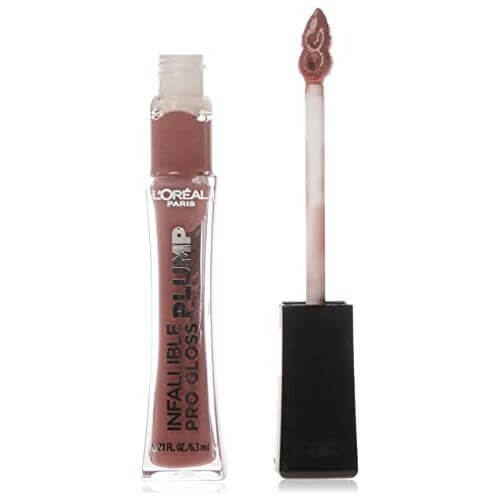 L'Oreal Paris Infallible Pro Gloss Plump Lip Gloss with Hyaluronic Acid, Long Lasting Plumping Shine, Lips Look Instantly Fuller and More Plump, Moonlit Rose, 0.21 fl. oz.